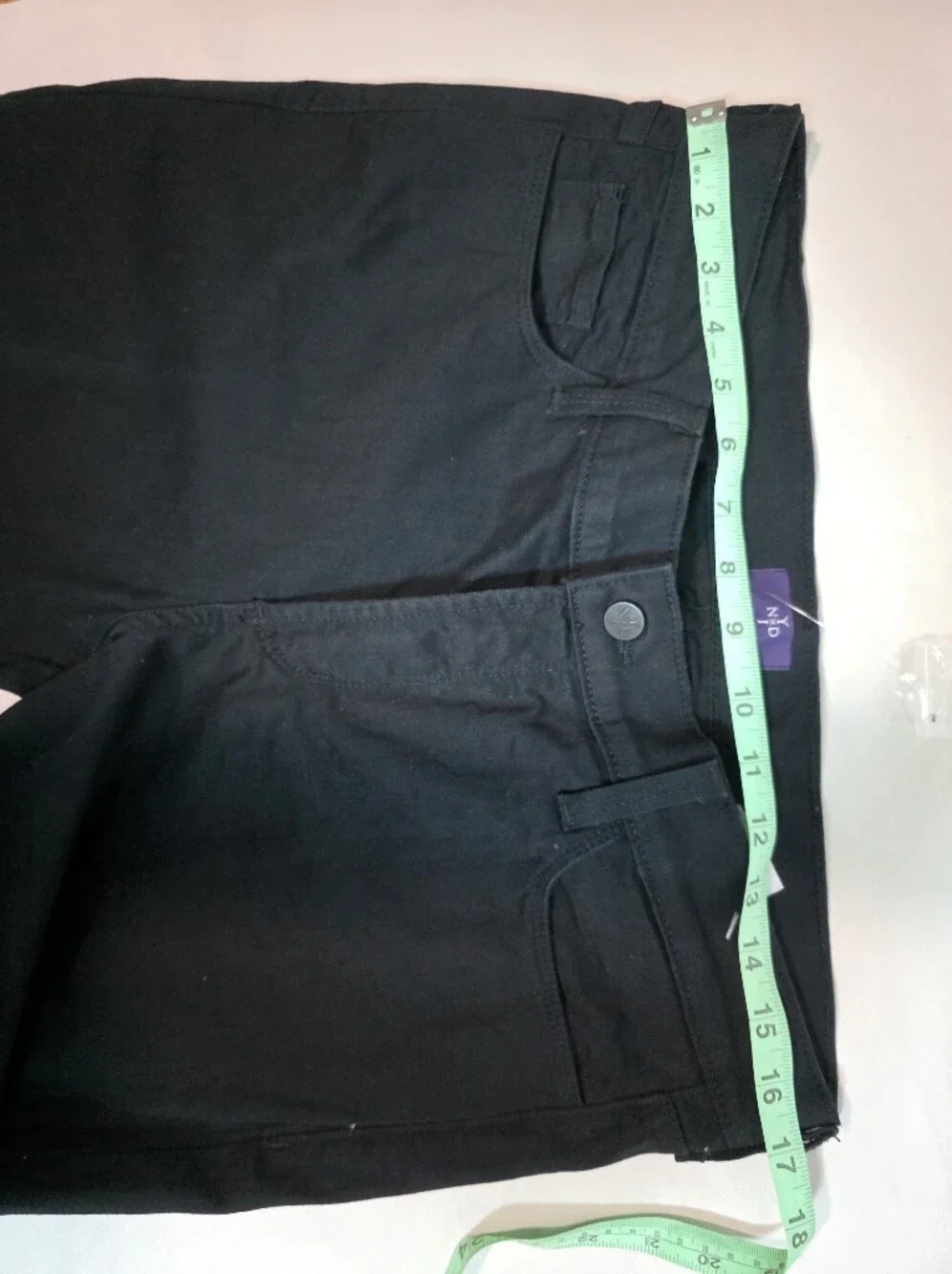 ​NYDJ Black Crop Jeans Size 12 Rhinestone Slit Hem Made in USA  Capris